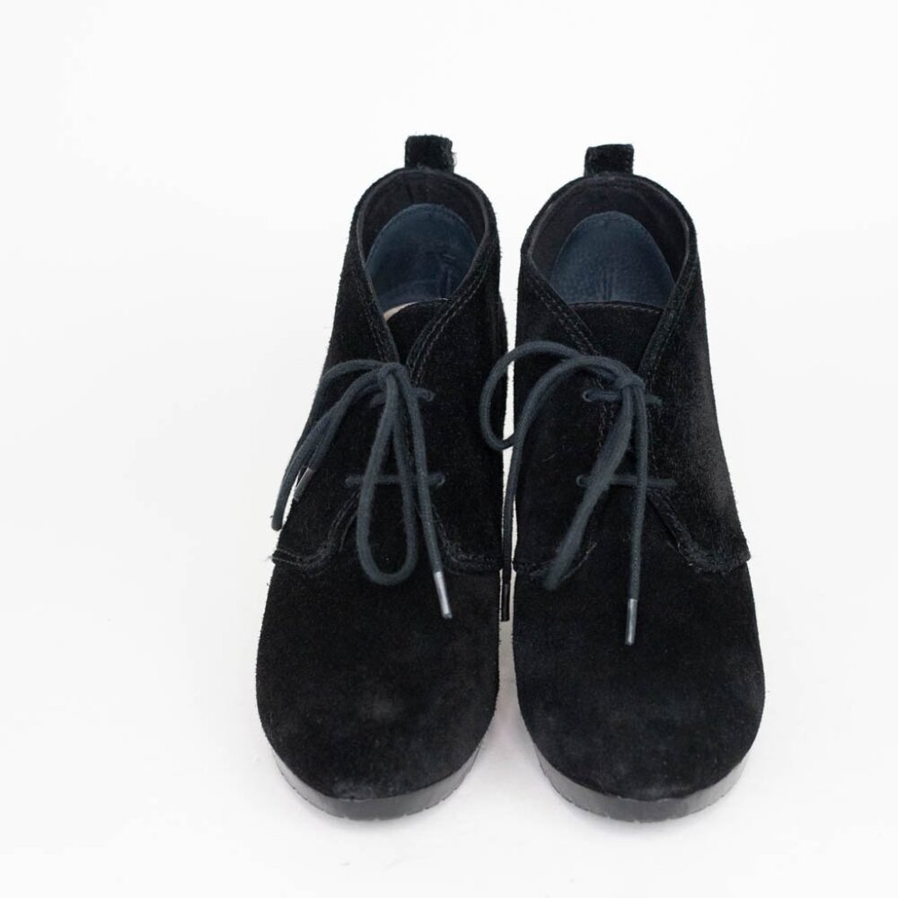 Giani Bernini Black Suede Ankle Boots Lace Up Booties Women's Size 8.5 - Picture 2 of 9